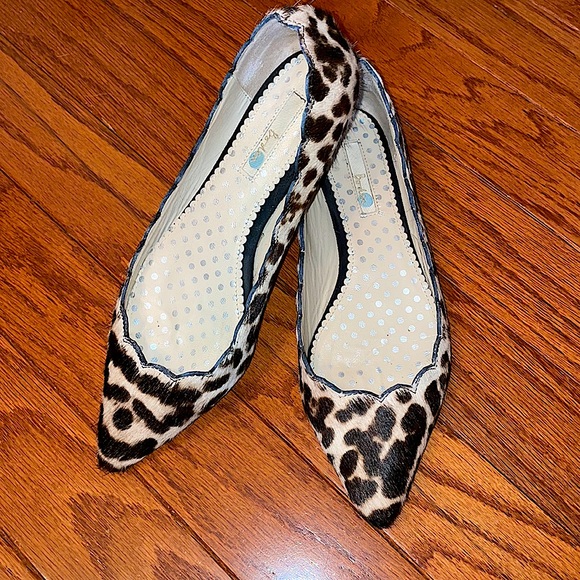 Boden Shoes - BODEN 9.5 flats Animal print Leather Calf hair uk 41 Excellent Black Off White